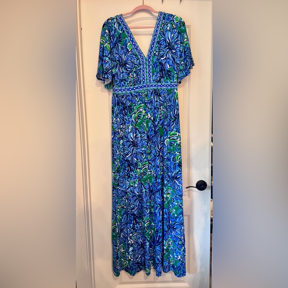 Lilly Pulitzer Blue and White Maxi Dress